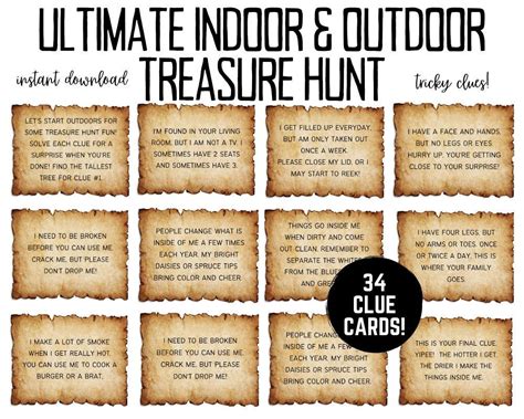 treasure hunt clues for adults.